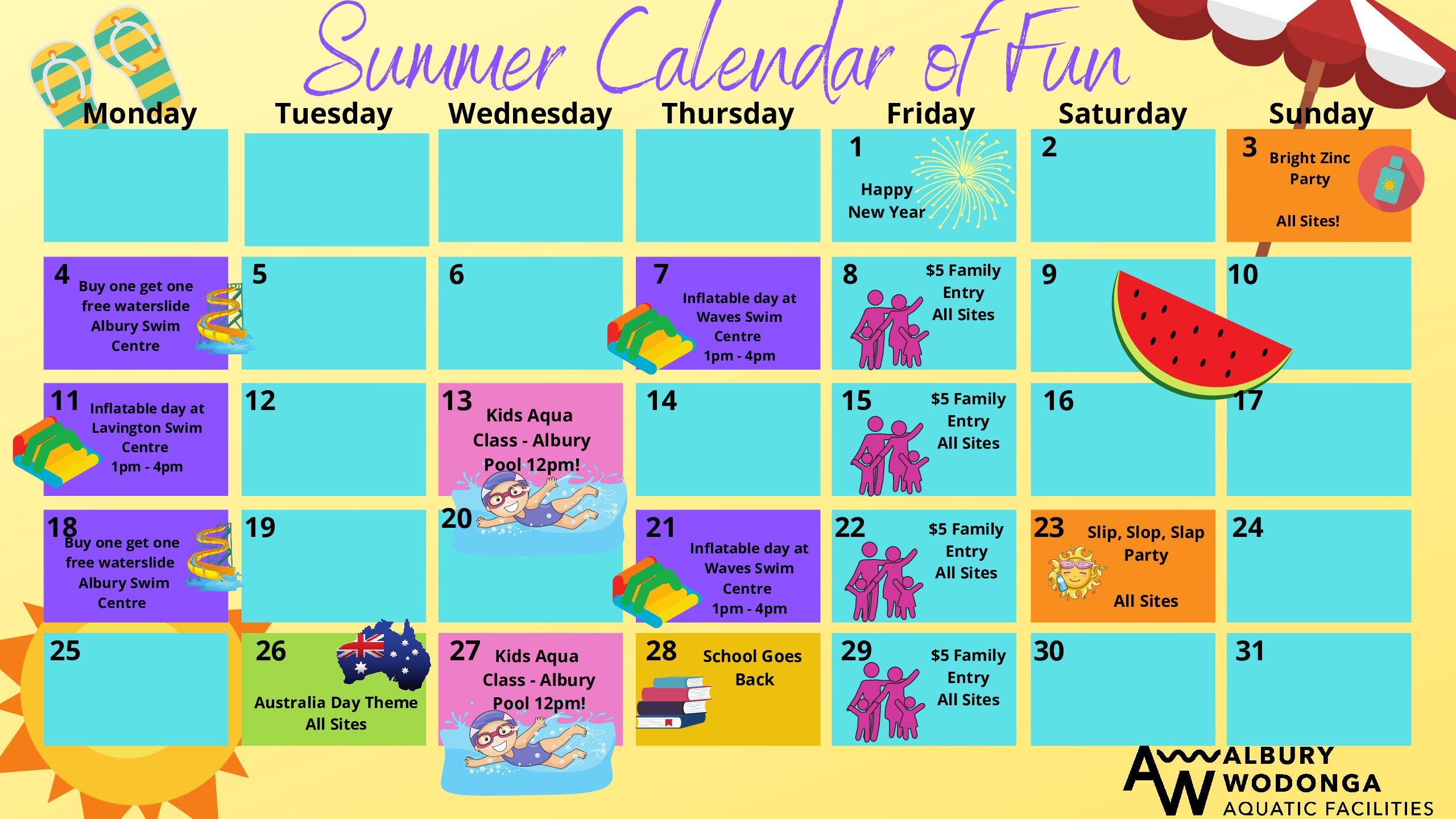 Summer Calendar of Fun 2021
