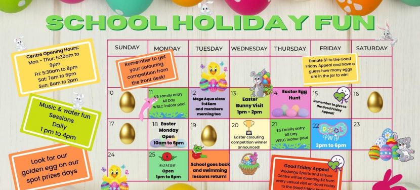 School Holiday Easter Fun Calendar